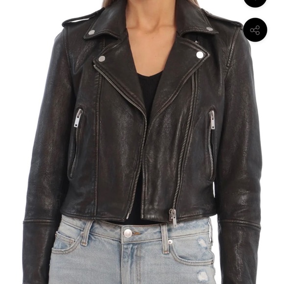 Avec Les Filles - Vintage Wash Genuine Leather Biker - Picture 5 of 6